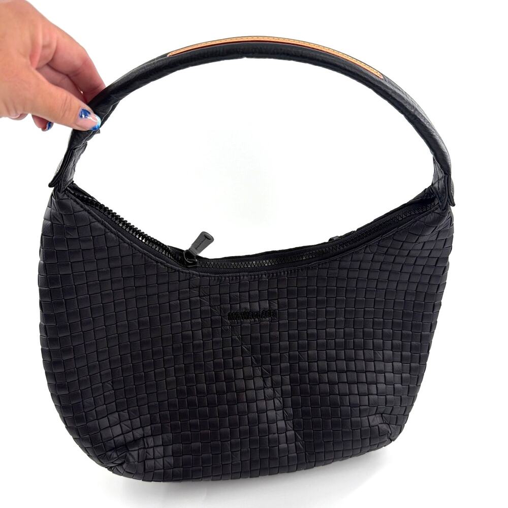 MZ Wallace Black Medium Woven Nylon Shoulder Bag - Picture 9 of 12